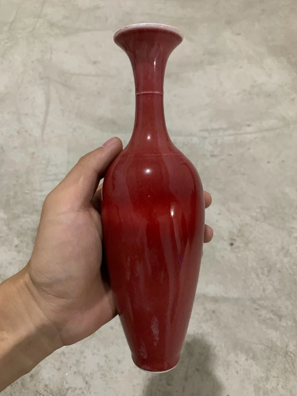 单色釉观音瓶有点缩釉 色有点不匀