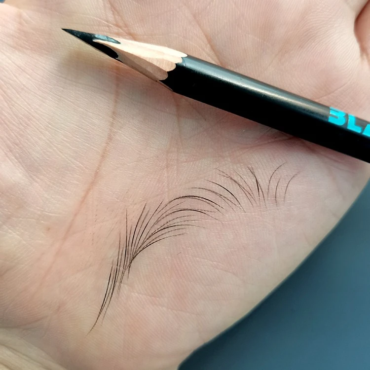眉笔纹绣化妆师专用野生眉线条笔木质硬芯雾眉画眉笔设计眉形防水