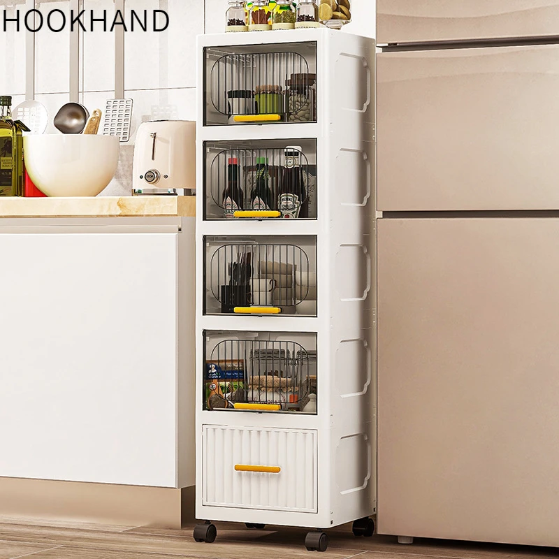 翻盖抽屉式透明家用收纳柜厨房置物架客厅零食柜子衣物整理收纳箱