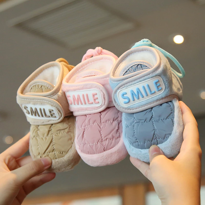 0-1岁棉靴加厚绒秋冬学步鞋棉雪地靴保暖防风不掉防滑外穿学走路