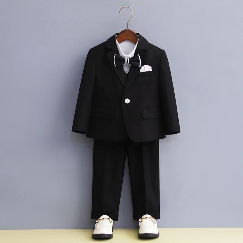 儿童西装套装大童花童婚礼服宝宝周岁生日英伦西服男童演出表演服