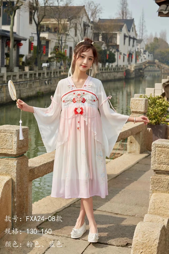 夏季短袖中国风连衣裙fxa24-08