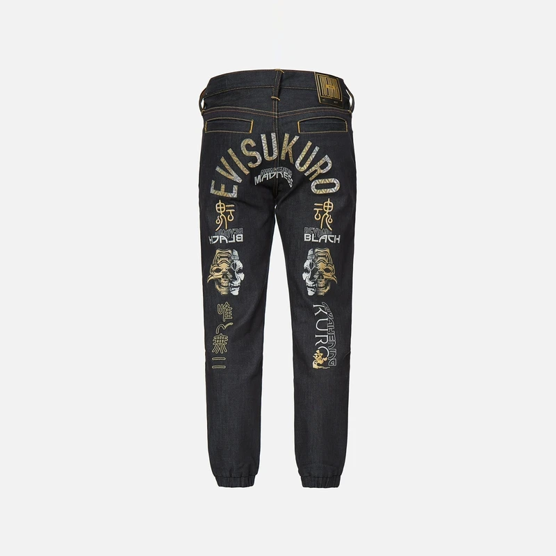 EVISU 秋冬般若鬼头及刺子绣男士牛仔裤子2EAGNM1JO136XXDN