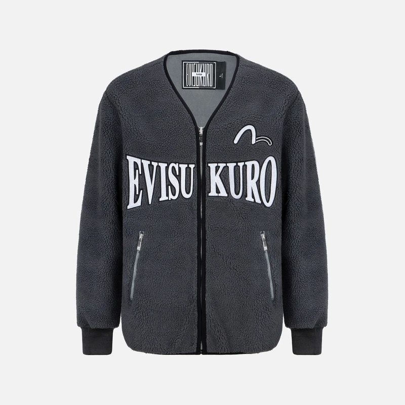 EVISU  时尚潮流海鸥刺绣摇粒绒男士夹克外套 2EAADM1JK759FFSH