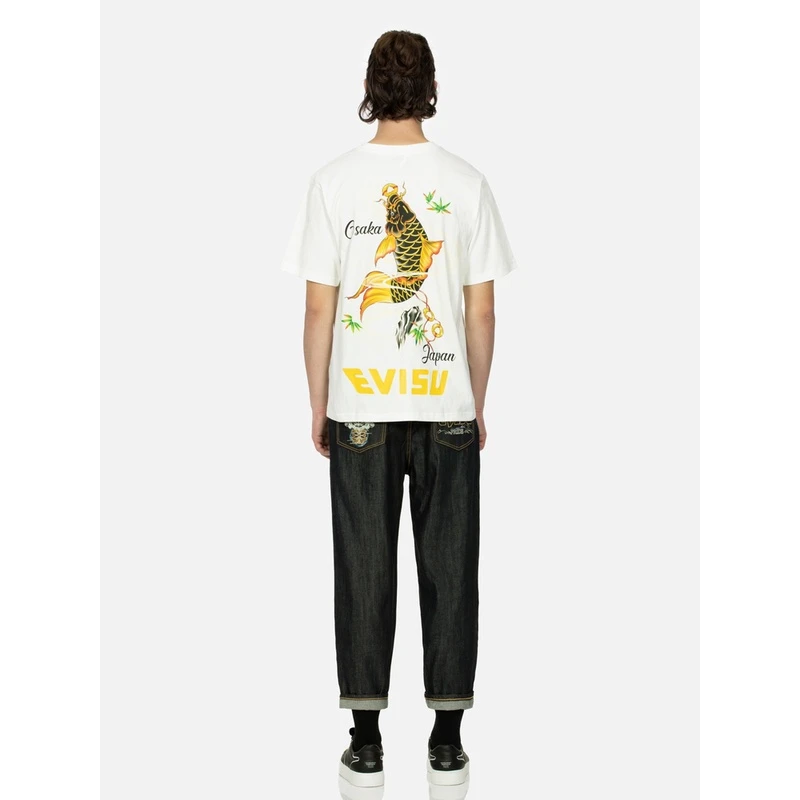 EVISU23春夏款潮流时尚男士版雾鲤鱼印花短袖T恤2ESHTM3TS591XXCT