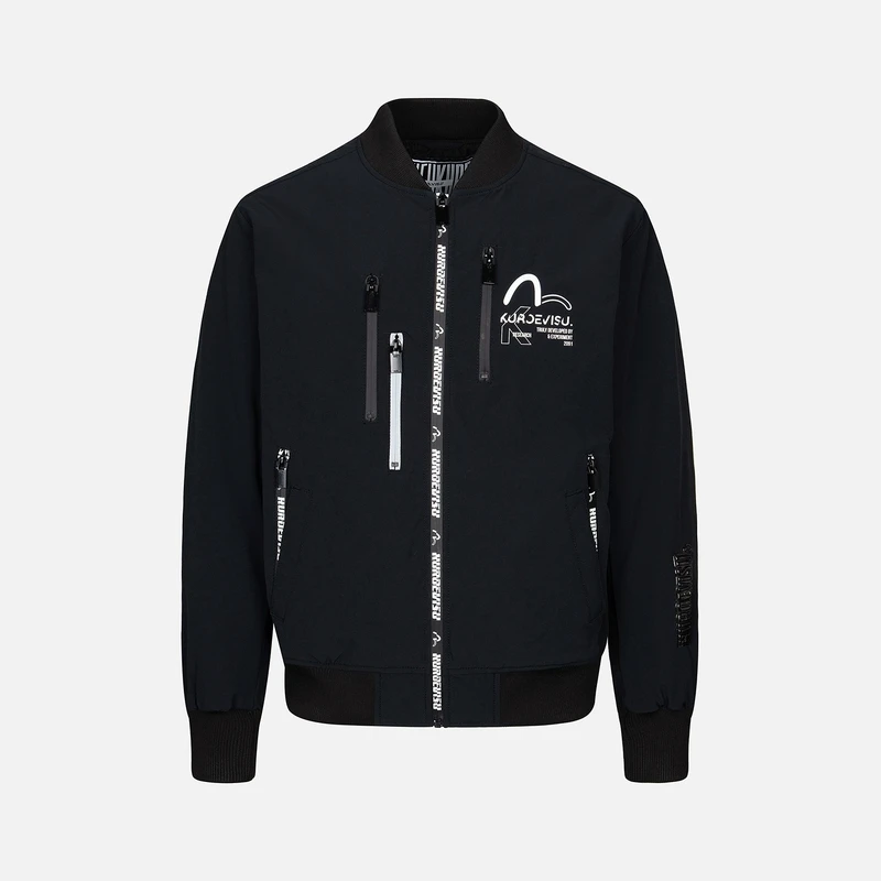 EVISU男士百搭拉链家花印花飞行员夹克加厚外套2EAGNM3JK5009XXNQ