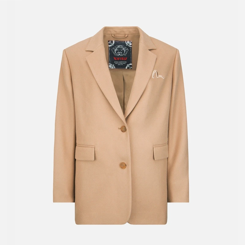 EVISU秋冬男女同款小海鸥刺绣时尚宽松西装外套2EAHTW2BZ761XXWX