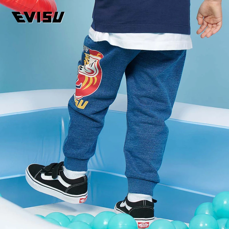 EVISU KIZZU 童装男童拼接图案印花休闲裤卫裤2ESKZB1SP326XX