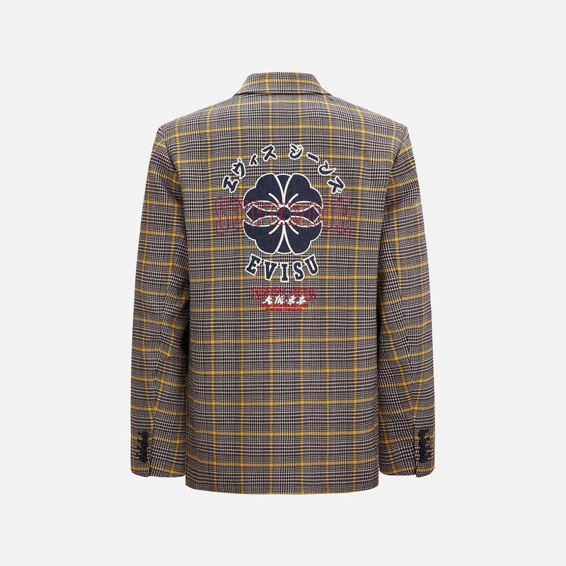 EVISU 新潮男装休闲西服家花贴布格纹西装外套 2EAHTM1BZ720OSPS