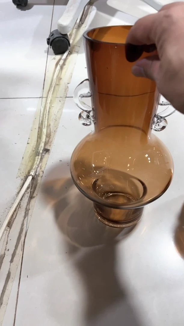 【闪购商品】大号双耳琥珀花瓶微瑕介意勿拍