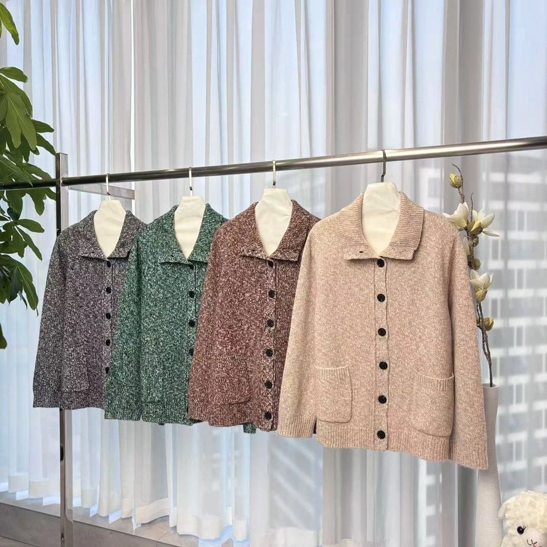 2024秋冬新款【炸总精选】翻领花纱开衫Y100731