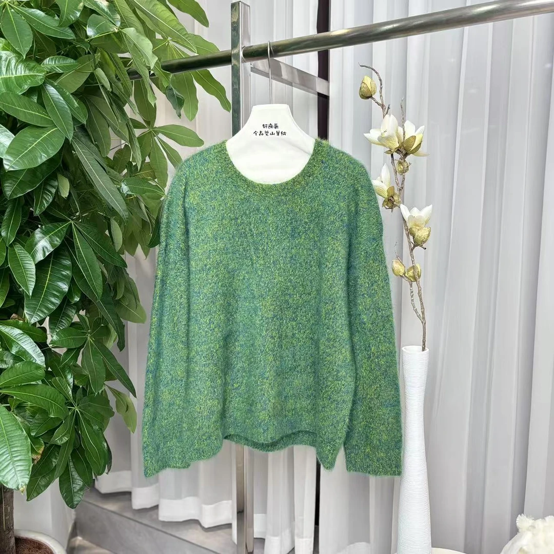 2024秋冬新款【炸总精选】丝羊绒混纺拉绒简约花纱时尚套头CCL008