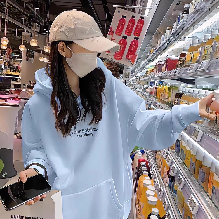 美式加绒加厚连帽卫衣女2025年新款秋冬洋气宽松设计感休闲外套