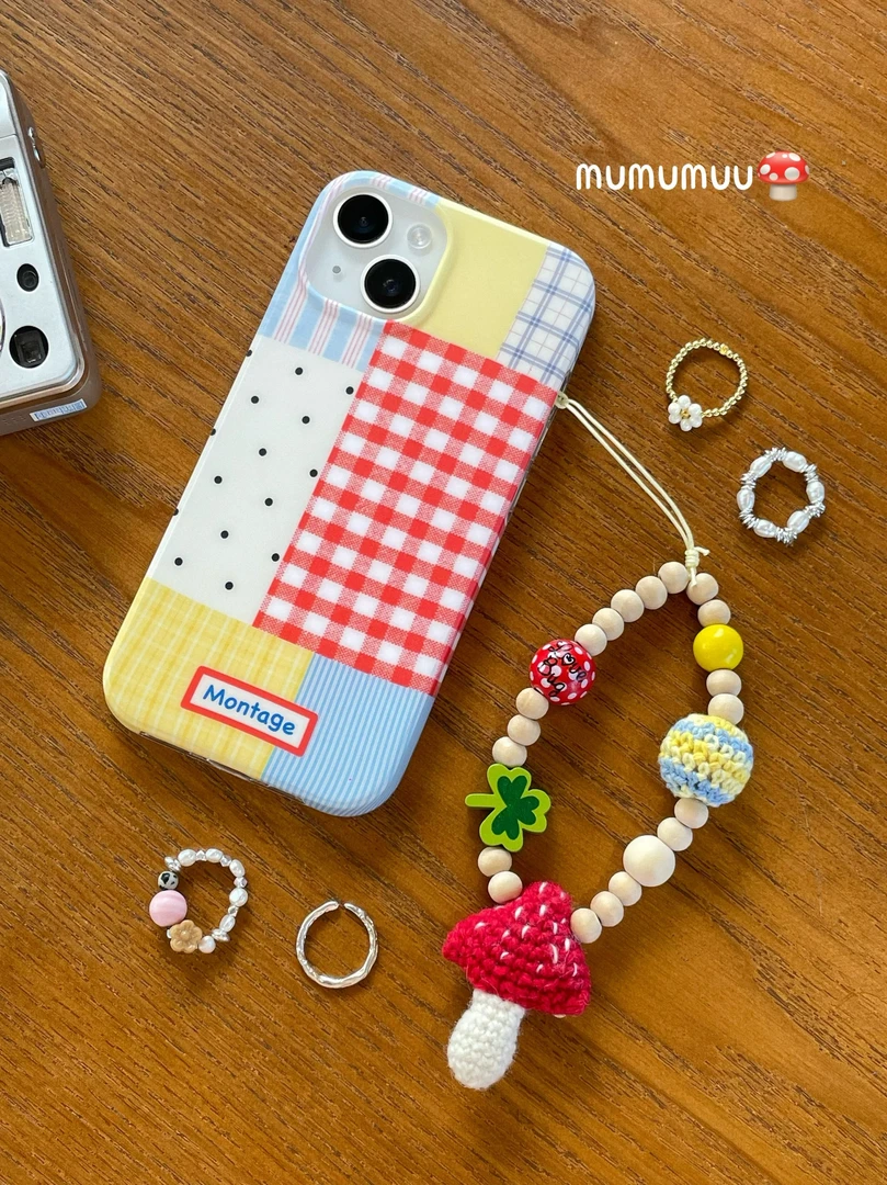 木木部屋 复古可爱撞色手机壳