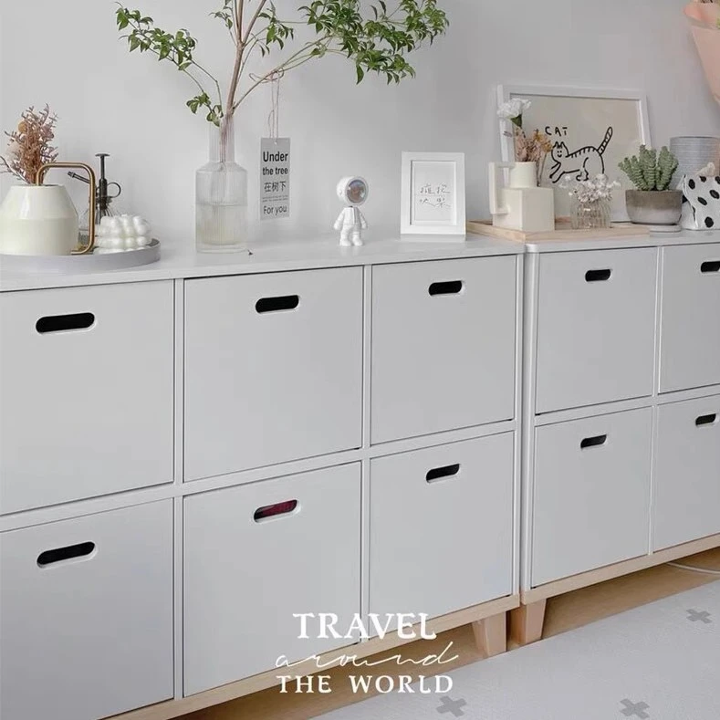 豆米宝贝实木书柜格子柜带门储物柜玩具收纳柜置物柜客厅电视机柜