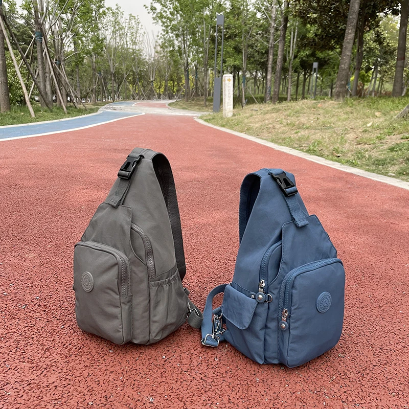 凯普森2025新款多功能时尚休闲双肩包轻便旅行水洗布百搭情侣胸包