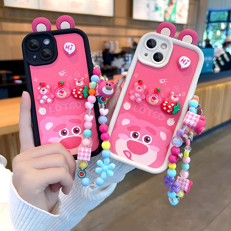 【苹果/华为荣耀/OPPO/VIVO/小米】粉红熊卡通公仔可爱女款手机壳