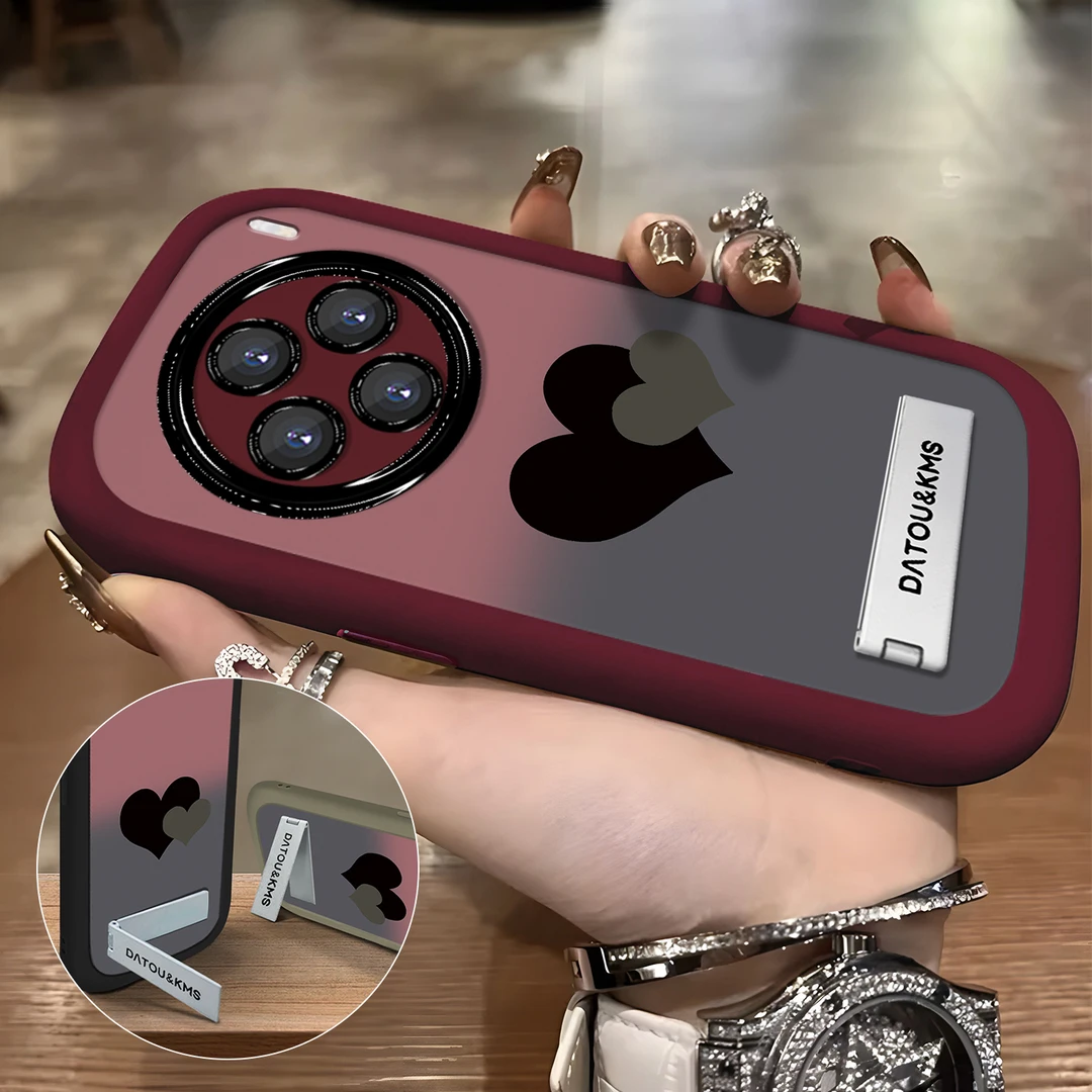 适用于【VIVO】X100时尚渐变爱心潮流防摔硅胶手机壳