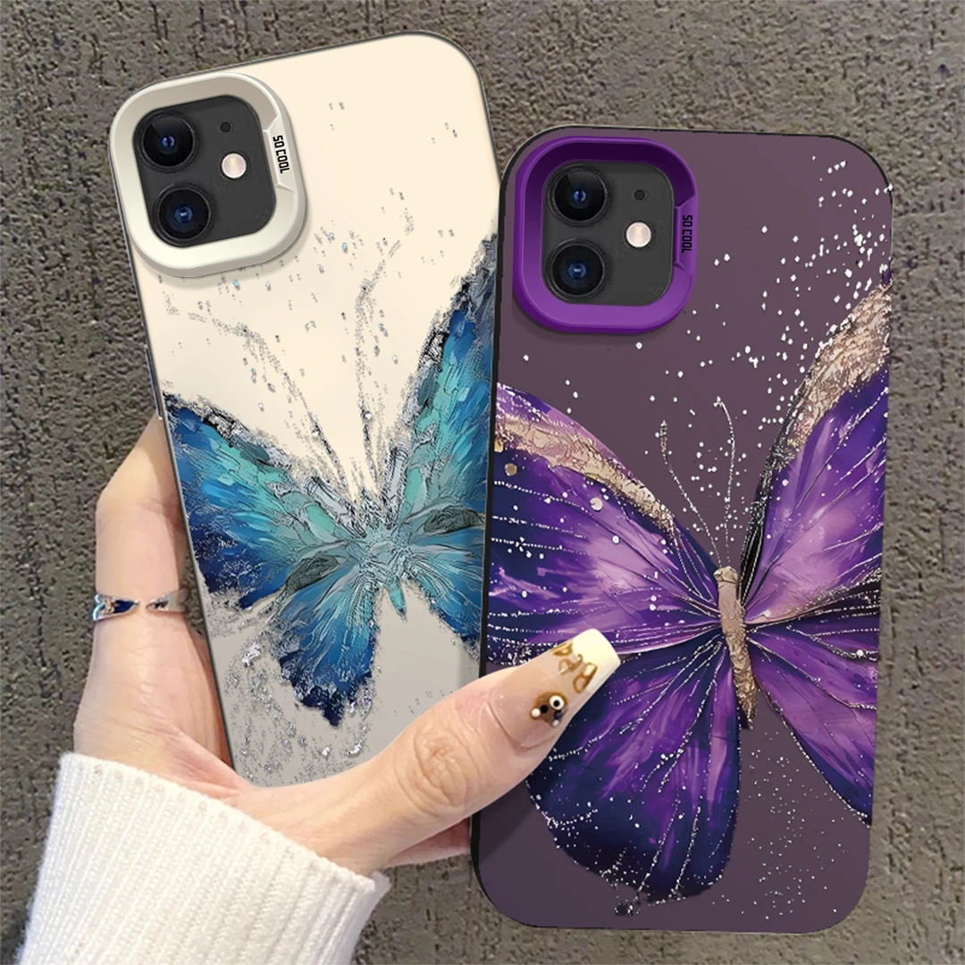 适用于【苹果】11新款高级感镀金蝴蝶时尚潮流防摔手机壳