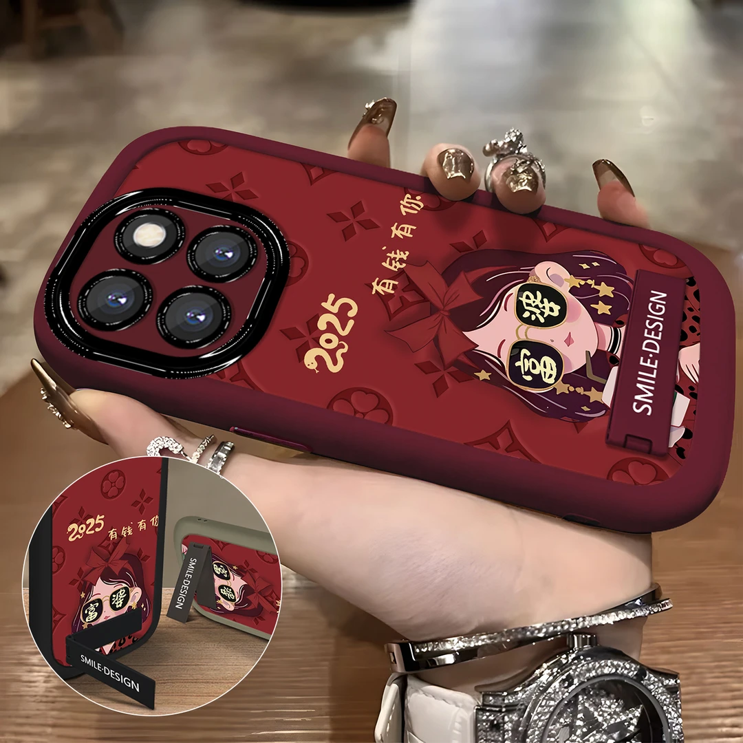 适用于【小米】14新款潮流新年安可拉红富婆时尚防摔手机壳