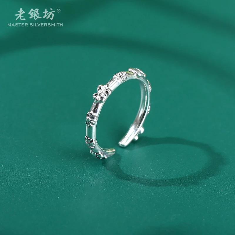 925银戒指 十字架开口戒指 0031411