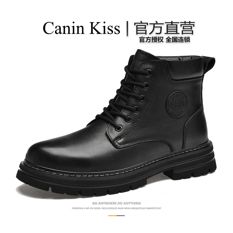 法国Canin Kiss官方正品高端靴子冬季防水厚底马丁靴防寒户外皮靴