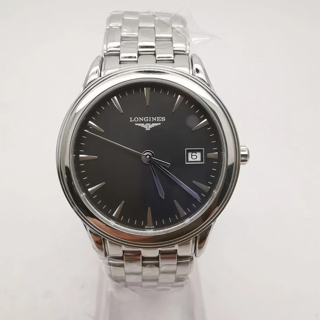 95新 Longines/浪琴 军旗系列L4.716.4.52.6男士石英腕表表径35.6