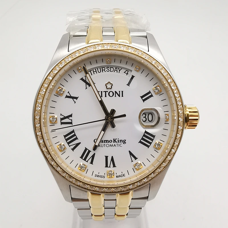 95新 Titoni/梅花 梅花男士797 SY-DB-019男士机械腕表 表径40mm