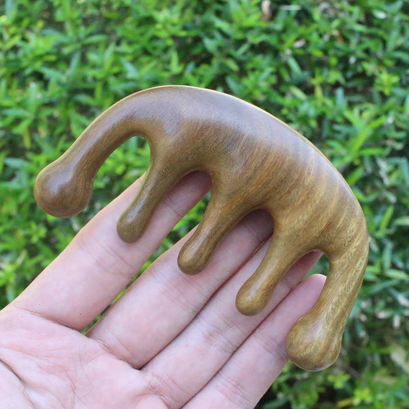 (荃恒妙艺好物推荐）五齿圆点头部经络AM梳子 9cm宽齿梳头