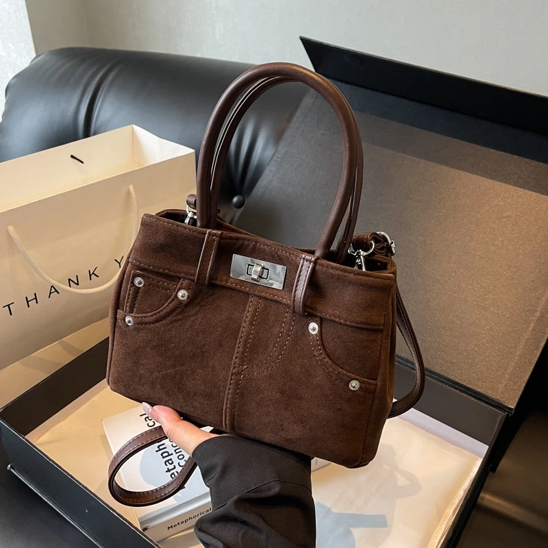 拼接时尚裤头包女包2024年新款高级质感单肩包百搭手提斜跨包