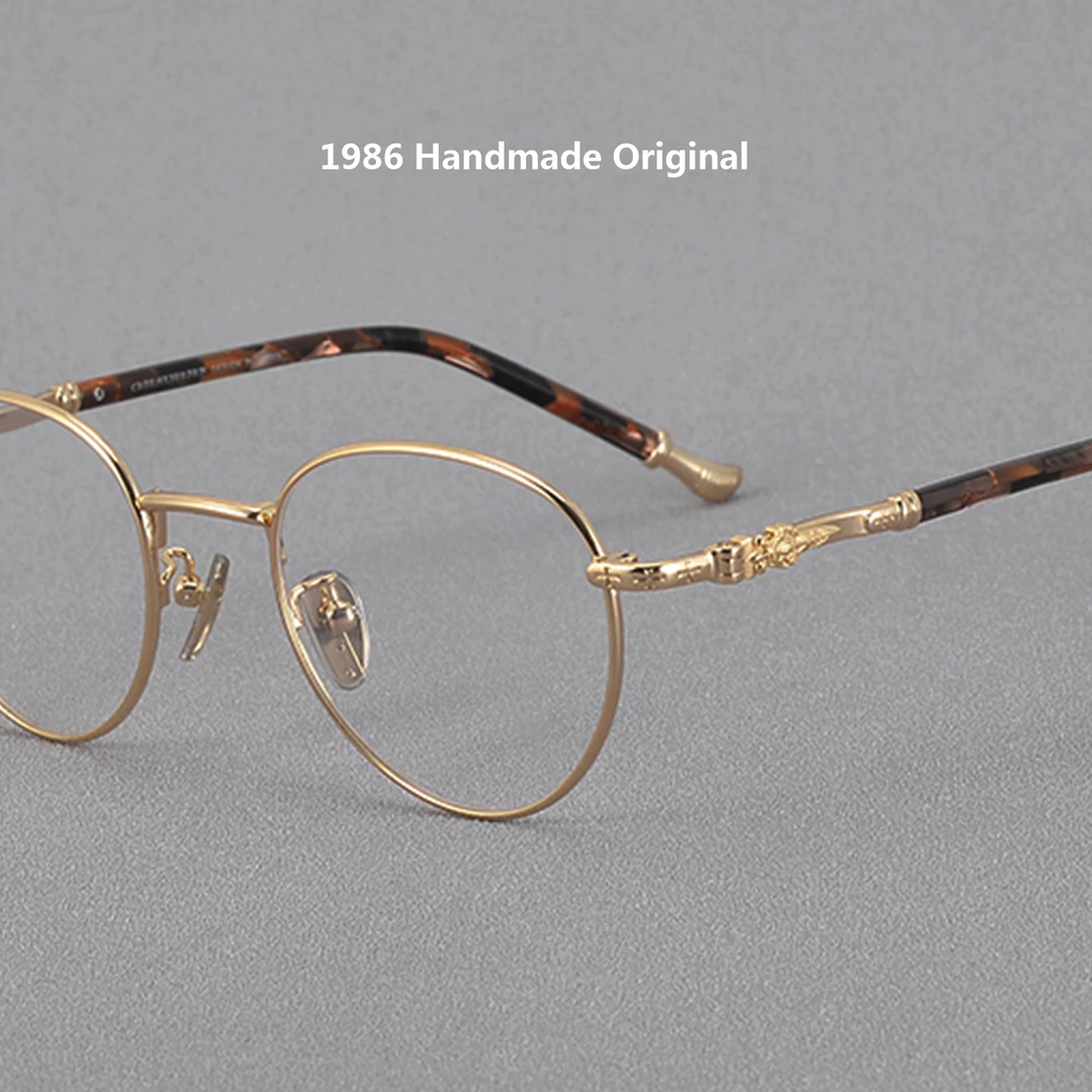 日系时尚椭圆眼镜框超轻复古手工男女潮高度数可配近视防蓝光眼镜
