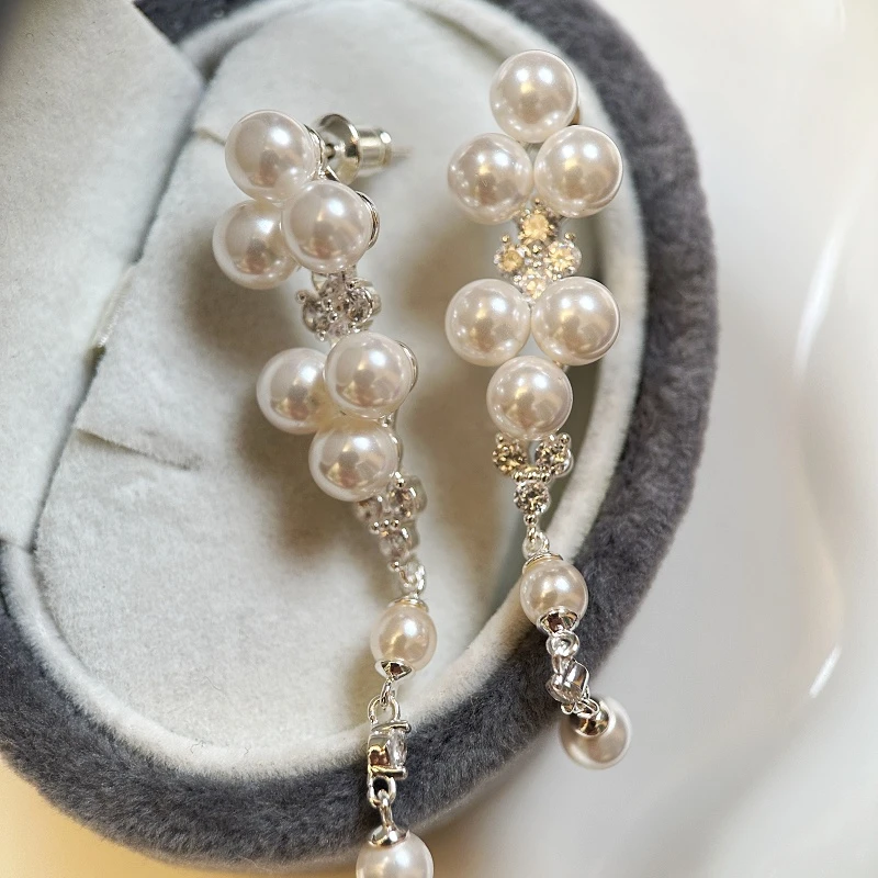 铜合金耳饰 温婉超仙气质耳环轻奢高级感新款高端长款流苏耳饰