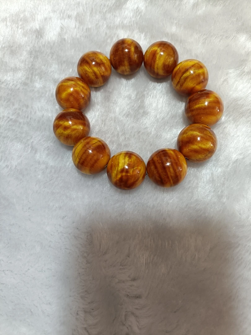 琥珀木手串黄油闪电2.2尺寸