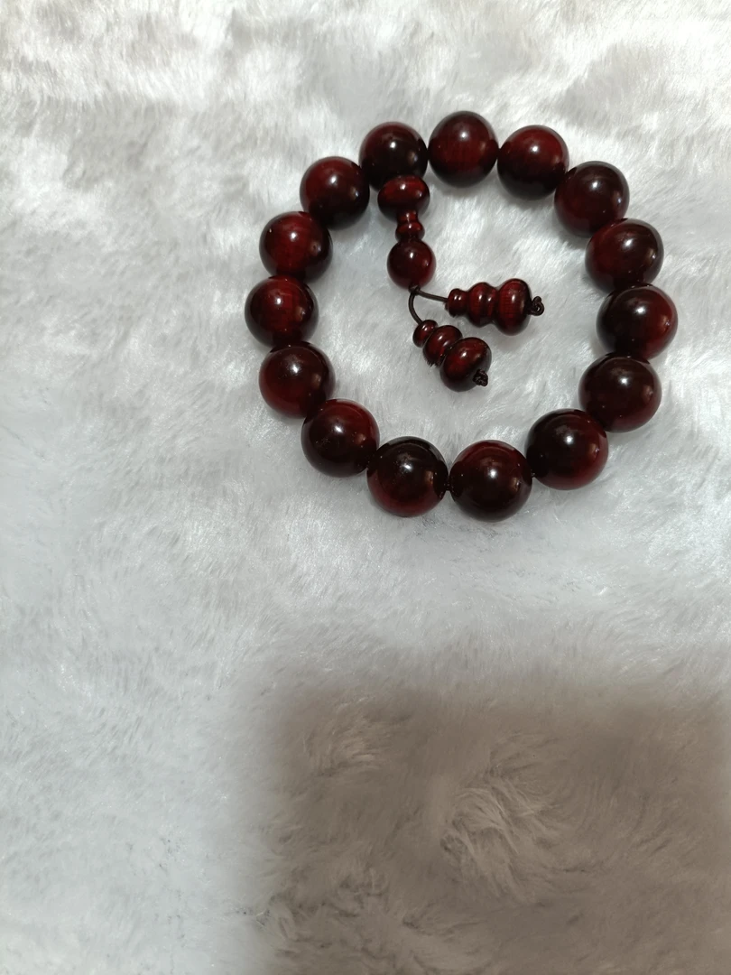 琥珀木紫红油手串