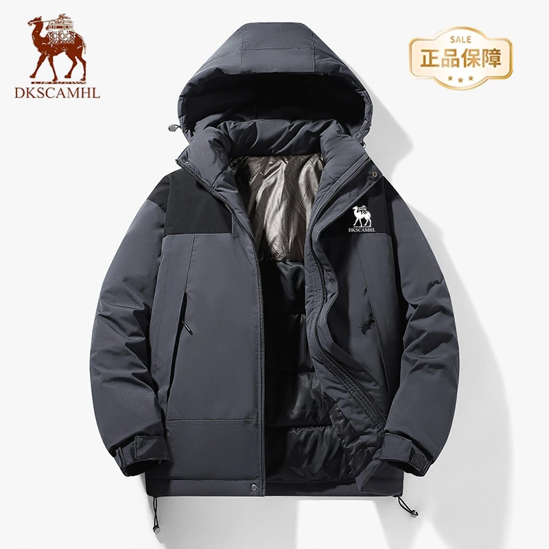 得克萨骆驼冬季棉服男女同款石墨烯保暖加厚可拆卸帽外套大码棉衣