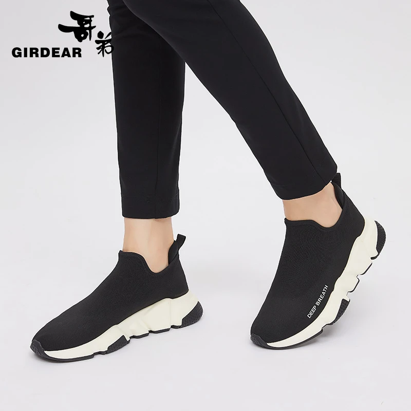 低帮飞织袜子鞋弹力休闲运动女鞋12049