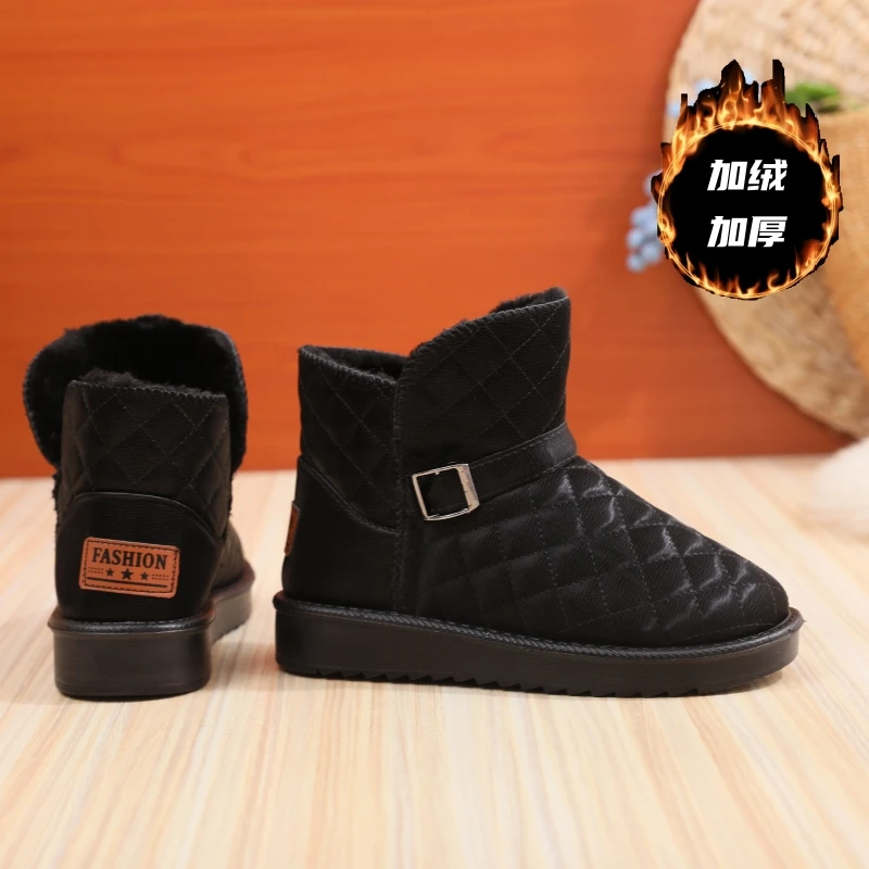 短筒雪地靴女2023新款韩版加绒加厚短靴秋冬百搭保暖防滑女士棉鞋