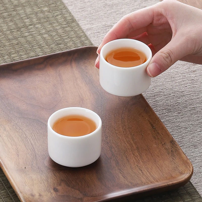 德化羊脂玉白瓷茶杯主人杯喝茶杯子手工陶瓷品茗杯潮汕功夫小茶盏