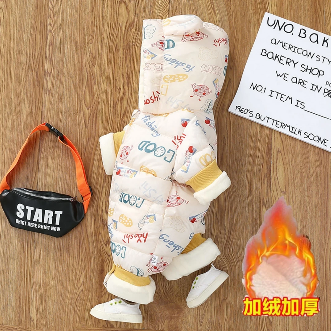 【加绒加厚】高定款新生婴儿连体衣冬季加厚男女宝外出棉服加绒抱衣