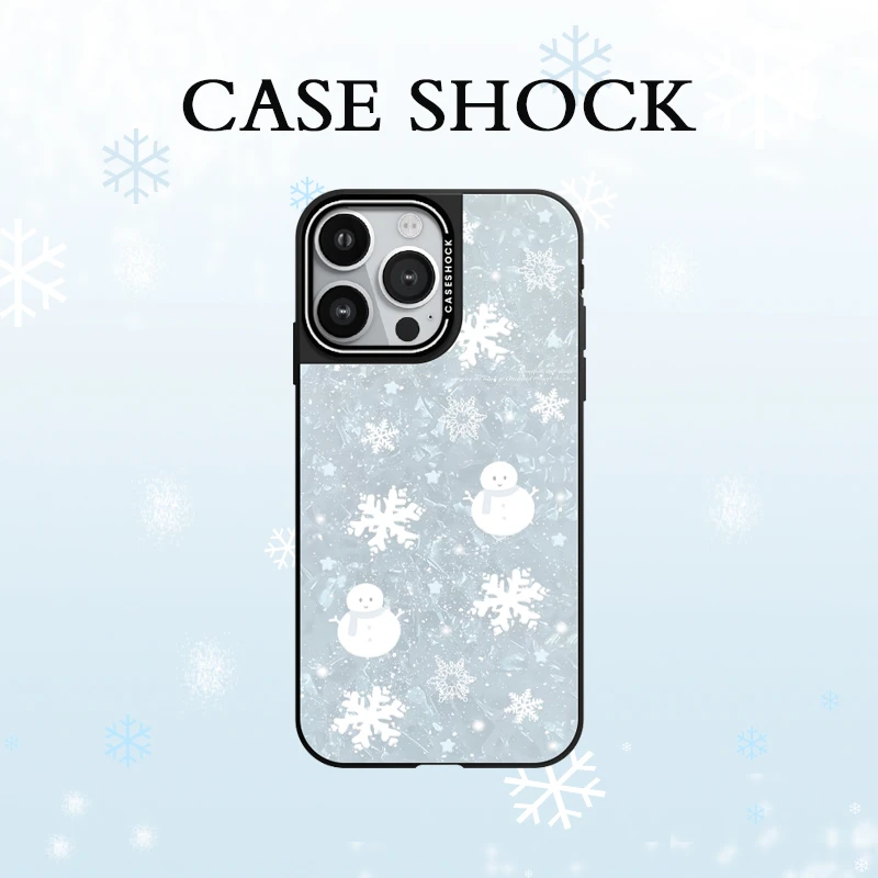 新款冬日雪人系列适用苹果手机壳亚克力手机壳iphone16镜面壳