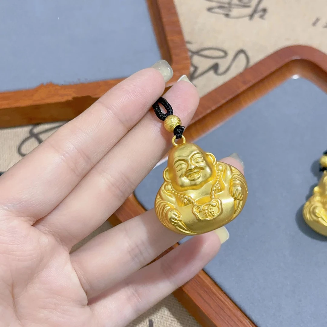 古法弥勒佛吊坠笑佛精致感项链