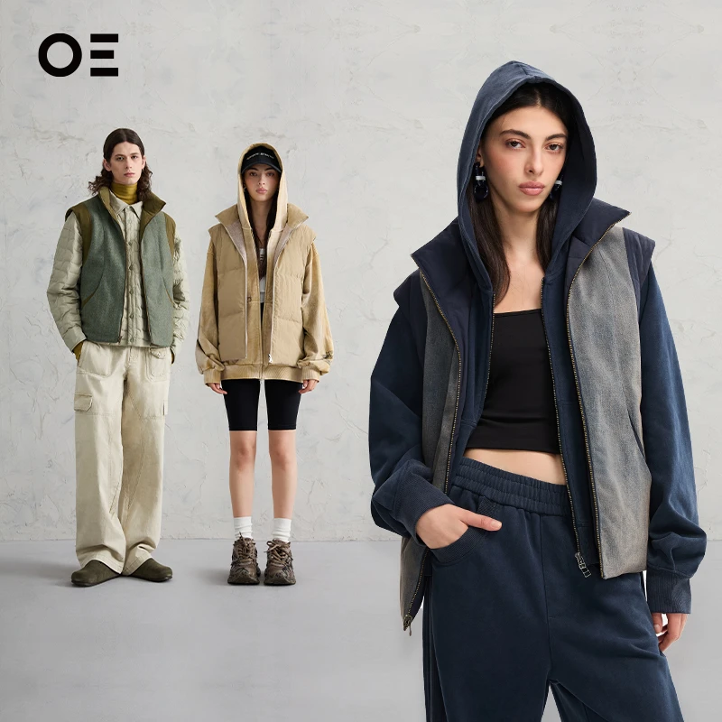 OE｜Organic Emotion双面穿立领防泼水尼龙塔夫绸面料羽绒马甲VE54