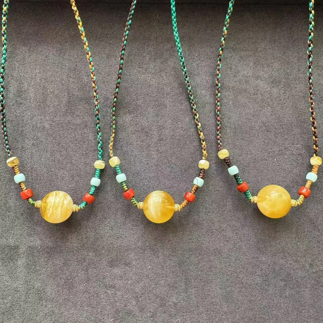 【欣妈珠宝】俄罗斯进口蜜蜡路路通项链时尚编绳（多样性发一）