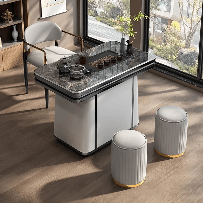 阳台小茶桌椅组合现代简约移动小茶桌家用小户型岩板茶台新款茶几