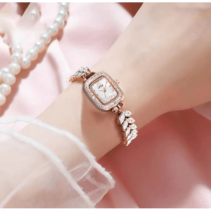 inra/茵浪 【官方正版】BYT小金穗精致简约鱼骨链镶钻防水手表女士腕表5886