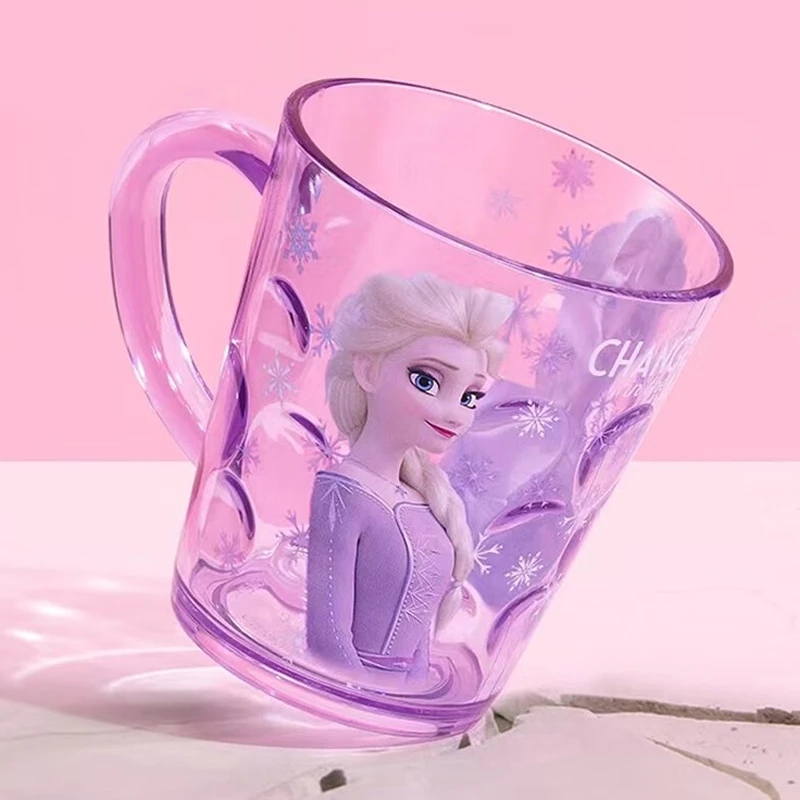 冰雪奇缘艾莎公主儿童水杯小学生水晶杯刷牙杯宝宝漱口牛奶杯