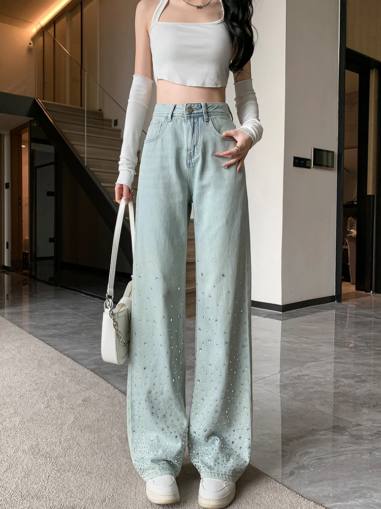 小个子春夏垂感牛仔裤