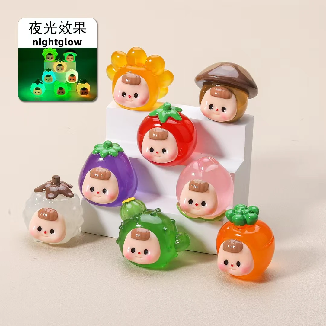 【直播代拆】九宫格对对碰植物妹妹夜光实色手工潮玩Diy创意摆件