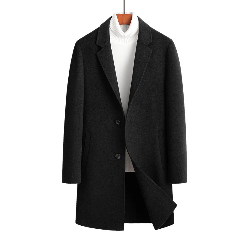 （直播专用链接）秋冬男士双面羊毛大衣修身时尚休闲中长款加厚