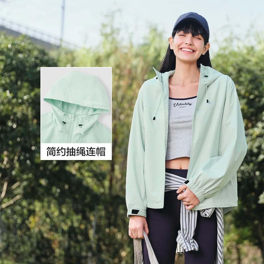 三防|森马女中长款宽松百搭春秋新户外防水连帽夹克运动外套